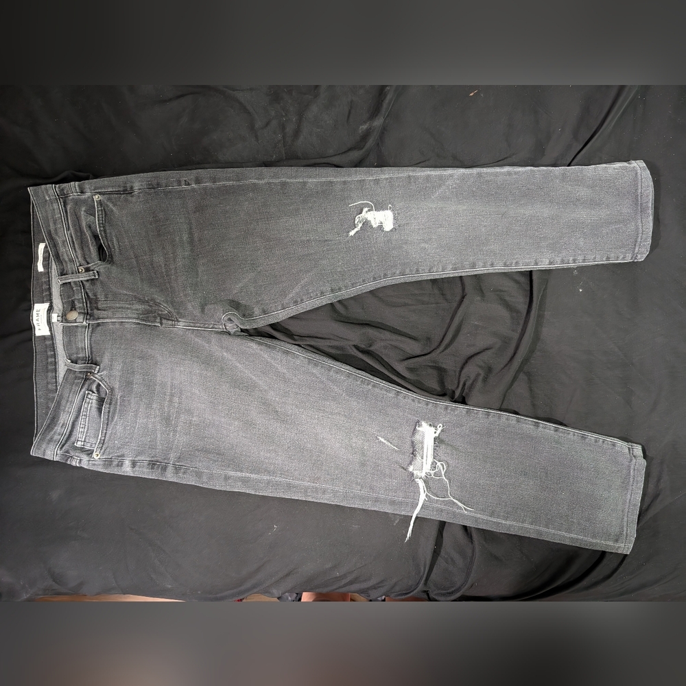 Frame Denim Men's Black Distressed Skinny Jeans